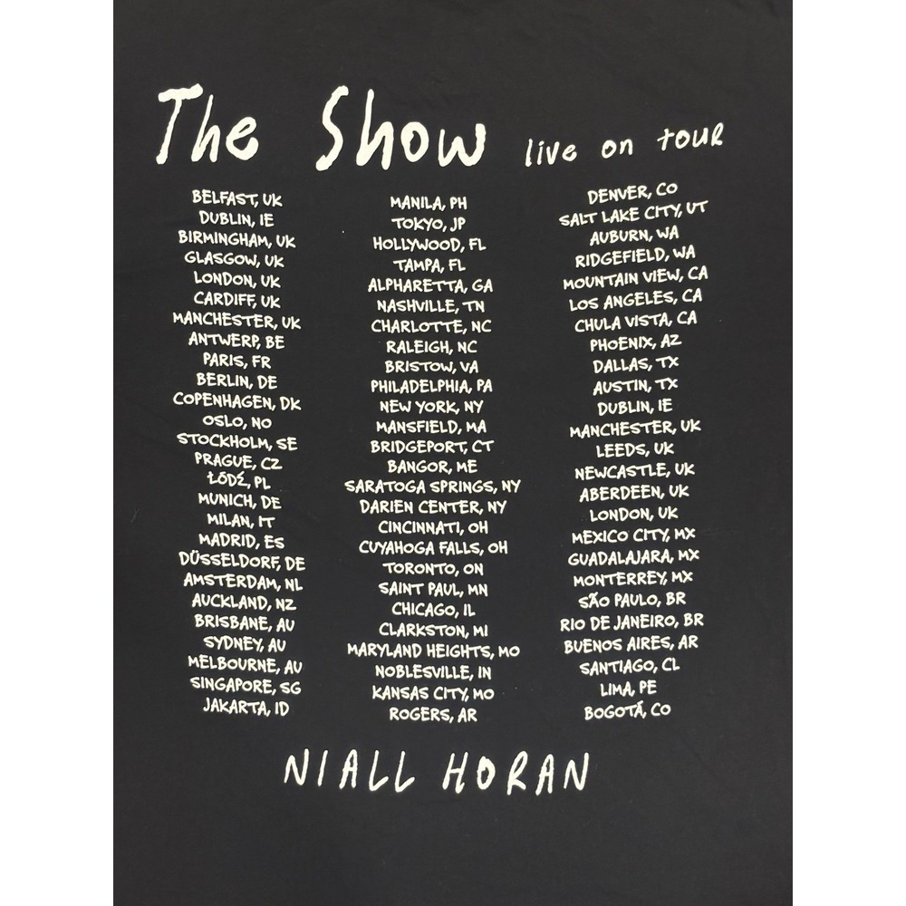 Niall Horan The Show 2024 Tour T-Shirt Black Concert Tee Men XL Official Merch - Picture 8 of 11